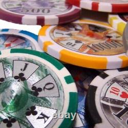 New 1000 Ben Franklin Poker Chips Set with Aluminum Case Pick Denominations