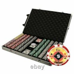 New 1000 Black Diamond 14g Clay Poker Chips Set with Rolling Case Pick Chips