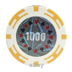 New 1000 Ct Poker Laser Clay Poker Chip Set with Aluminum Case