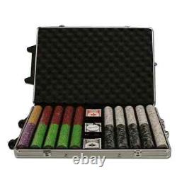 New 1000 Desert Heat Poker Chips Set with Rolling Case Pick Denominations