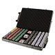 New 1000 Diamond Suited 12.5g Clay Poker Chips Set with Rolling Case Pick Chips