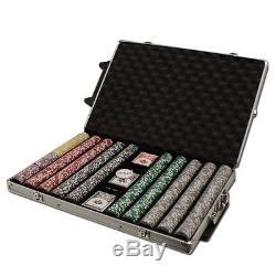 New 1000 Eclipse 14g Clay Poker Chips Set with Rolling Case Pick Chips