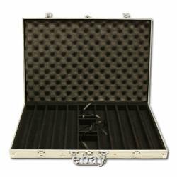 New 1000 High Roller 14g Clay Poker Chips Set with Aluminum Case Pick Chips