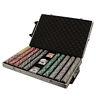 New 1000 High Roller 14g Clay Poker Chips Set with Rolling Case Pick Chips