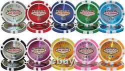 New 1000 Las Vegas Poker Chips Set with Acrylic Case Pick Denominations