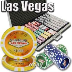 New 1000 Las Vegas Poker Chips Set with Aluminum Case Pick Denominations