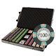 New 1000 Milano 10g Clay Poker Chips Set with Rolling Aluminum Case Pick Chips