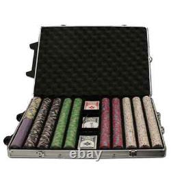 New 1000 Milano 10g Clay Poker Chips Set with Rolling Case Pick Chips