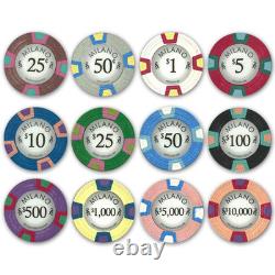 New 1000 Milano Clay Poker Chips Set with Acrylic Case Pick Denominations