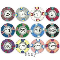 New 1000 Milano Clay Poker Chips Set with Rolling Case Pick Denominations