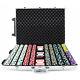 New 1000 Monaco Club 13.5g Clay Poker Chips Set with Rolling Case Pick Chips