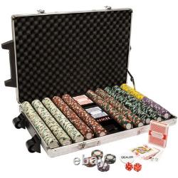 New 1000 Monaco Club Poker Chips Set with Rolling Case Pick Denominations