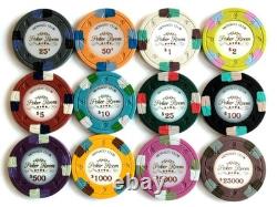 New 1000 Monaco Club Poker Chips Set with Rolling Case Pick Denominations