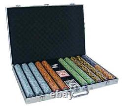 New 1000 Monte Carlo Poker Chips Set with Aluminum Case Pick Denominations