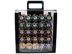 New 1000 Nile Club 10g Ceramic Poker Chips Set with Acrylic Case Pick Chips