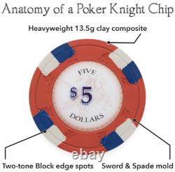 New 1000 Poker Knights Poker Chips Set with Aluminum Case- Pick Denominations