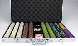 New 1000 Rock & Roll 13.5g Clay Poker Chips Set with Aluminum Case Pick Chips