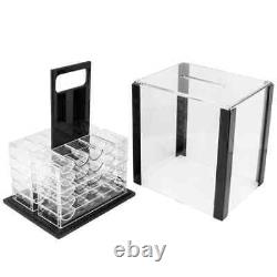 New 1000 Scroll Ceramic Poker Chips Set with Acrylic Case Pick Denominations
