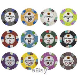 New 1000 Showdown 13.5g Clay Poker Chips Set with Aluminum Case Pick Chips
