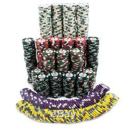 New 1000 Showdown 13.5g Clay Poker Chips Set with Rolling Case Pick Chips