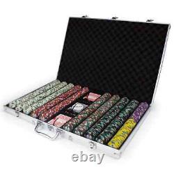 New 1000 Showdown Poker Chips Set with Aluminum Case Pick Denominations