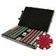 New 1000 Striped Dice 11.5g Clay Poker Chips Set with Rolling Case Pick Chips