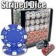 New 1000 Striped Dice Poker Chips Set with Acrylic Case Pick Colors
