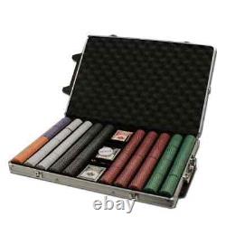 New 1000 Suited 11.5g Clay Poker Chips Set with Rolling Case Pick Chips