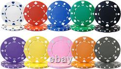 New 1000 Suited 11.5g Clay Poker Chips Set with Rolling Case Pick Chips