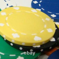 New 1000 Suited 11.5g Clay Poker Chips Set with Rolling Case Pick Chips