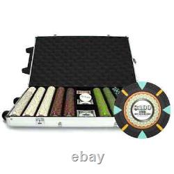 New 1000 The Mint 13.5g Clay Poker Chips Set with Rolling Case Pick Chips