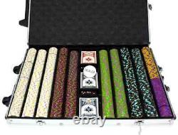 New 1000 The Mint 13.5g Clay Poker Chips Set with Rolling Case Pick Chips