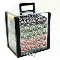 New 1000 Yin Yang 13.5g Clay Poker Chips Set with Acrylic Case Pick Chips