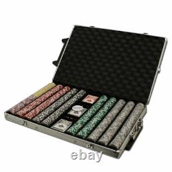 New 1000 Yin Yang 13.5g Clay Poker Chips Set with Rolling Case Pick Chips