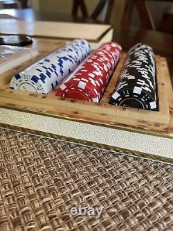 New $2500 Aerin Shagreen Luxury Poker Chips Card Game Set