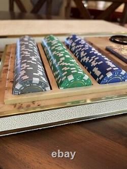 New $2500 Aerin Shagreen Luxury Poker Chips Card Game Set