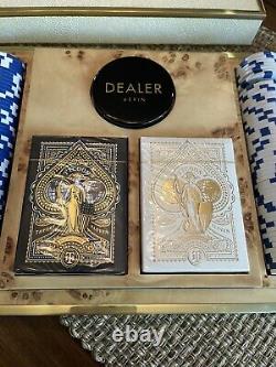 New $2500 Aerin Shagreen Luxury Poker Chips Card Game Set