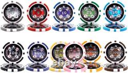 New 500 Ace Casino Poker Chips Set with Aluminum Case Pick Denominations