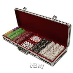 New 500 Bluff Canyon 13.5g Clay Poker Chips Set Black Aluminum Case Pick Chips