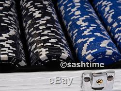 New 500 Casino Play Texas Poker Chips Set 11.5g With Cards Decks Dice Carry Case