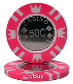 New 500 Coin Inlay 15g Clay Poker Chips Set Black Aluminum Case Pick Chips
