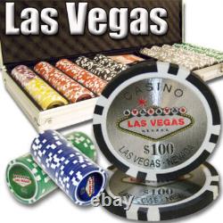 New 500 Las Vegas Poker Chips Set with Aluminum Case Pick Denominations