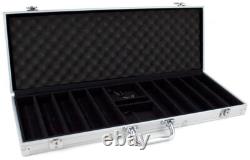 New 500 Monte Carlo Poker Chips Set with Aluminum Case Pick Denominations