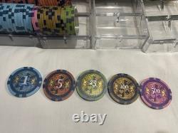 New! 500 Piece POKER CHIP SET + 6 Trays! Cash Game Poker Or Tournament! UNIQUE