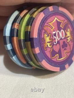 New! 500 Piece POKER CHIP SET + 6 Trays! Cash Game Poker Or Tournament! UNIQUE
