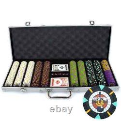 New 500 Rock & Roll 13.5g Clay Poker Chips Set with Aluminum Case Pick Chips