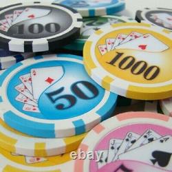 New 500 Yin Yang Poker Chips Set Black Aluminum Case Pick Denominations
