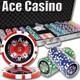 New 600 Ace Casino Poker Chips Set with Aluminum Case Pick Denominations