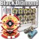 New 600 Black Diamond Poker Chips Set with Acrylic Case Pick Denominations