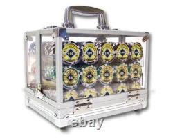 New 600 Black Diamond Poker Chips Set with Acrylic Case Pick Denominations